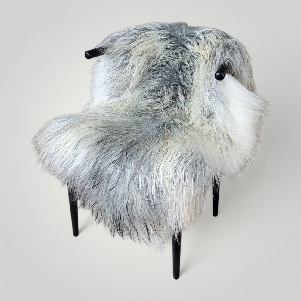 Genuine Icelandic Sheepskin Rug Gray Pelt Throw 53" x 35"